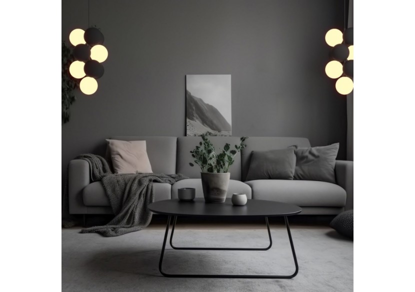 Suspension acoustique verticale "DRAC"-4 globes lumineux et 6 globes absorbants - B206-V-GB - Barcelona LED