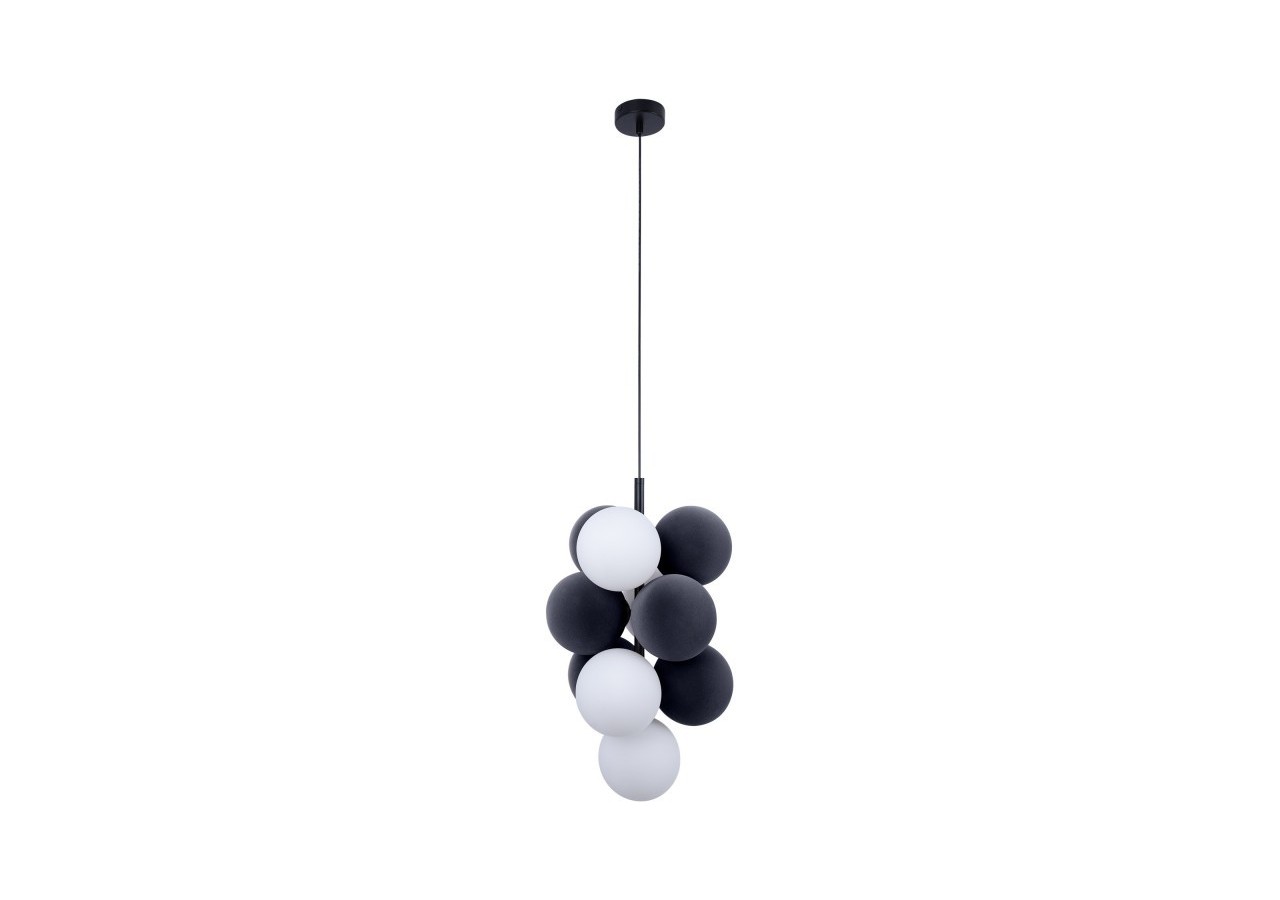 Suspension acoustique verticale "DRAC"-4 globes lumineux et 6 globes absorbants - B206-V-GB - Barcelona LED
