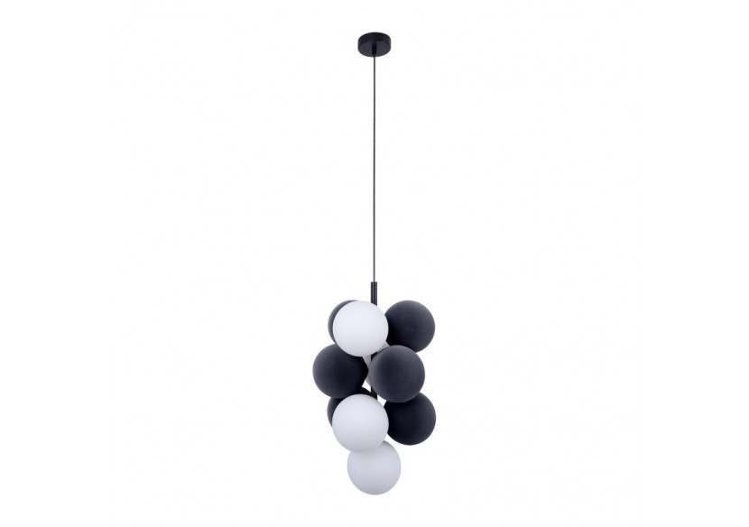 Suspension acoustique verticale "DRAC"-4 globes lumineux et 6 globes absorbants - B206-V-GB - Barcelona LED
