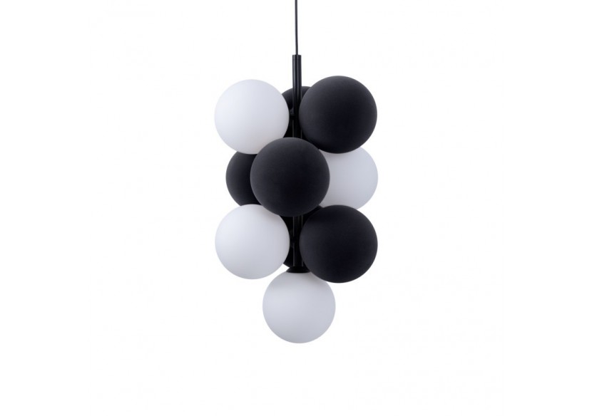 Suspension acoustique verticale "DRAC"-4 globes lumineux et 6 globes absorbants - B206-V-GB - Barcelona LED
