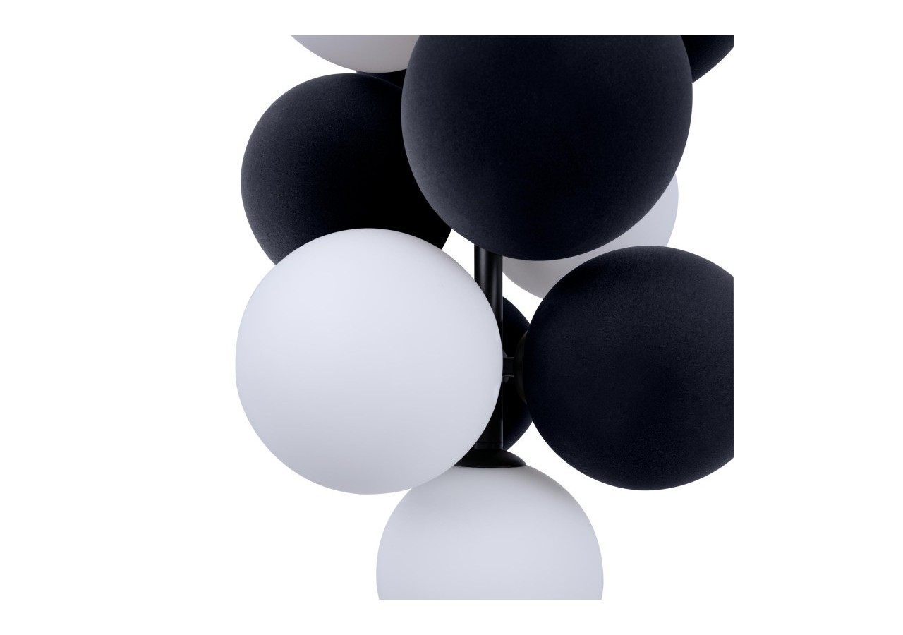 Suspension acoustique verticale "DRAC"-4 globes lumineux et 6 globes absorbants - B206-V-GB - Barcelona LED