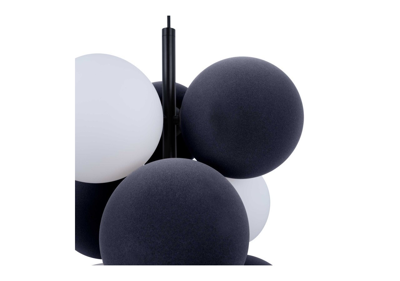 Suspension acoustique verticale "DRAC"-4 globes lumineux et 6 globes absorbants - B206-V-GB - Barcelona LED