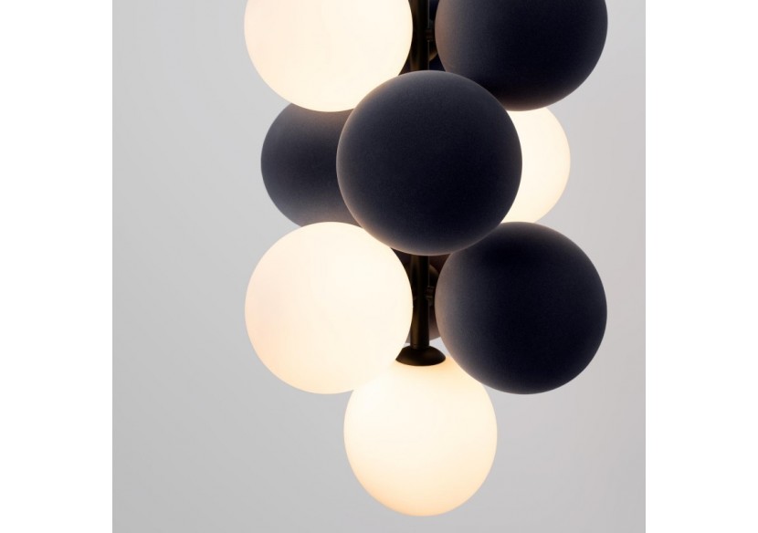 Suspension acoustique verticale "DRAC"-4 globes lumineux et 6 globes absorbants - B206-V-GB - Barcelona LED