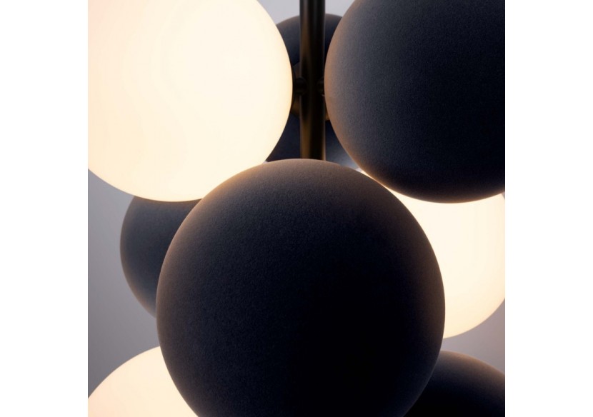 Suspension acoustique verticale "DRAC"-4 globes lumineux et 6 globes absorbants - B206-V-GB - Barcelona LED