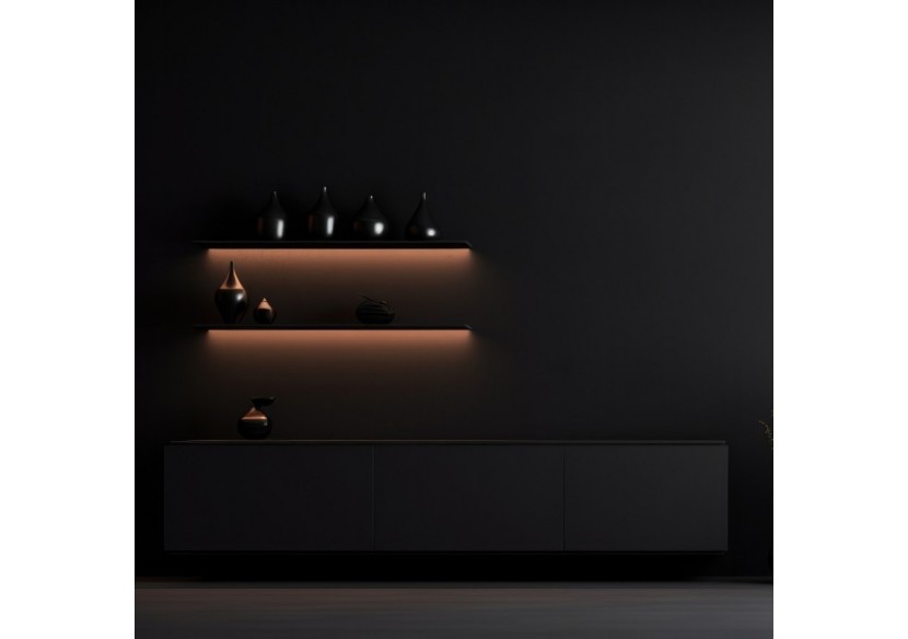 Profilé de surface en aluminium avec diffuseur-Kit complet-17x8mm-Ruban LED jusqu'à 12 mm-2m - BXT-164-N - Barcelona LED