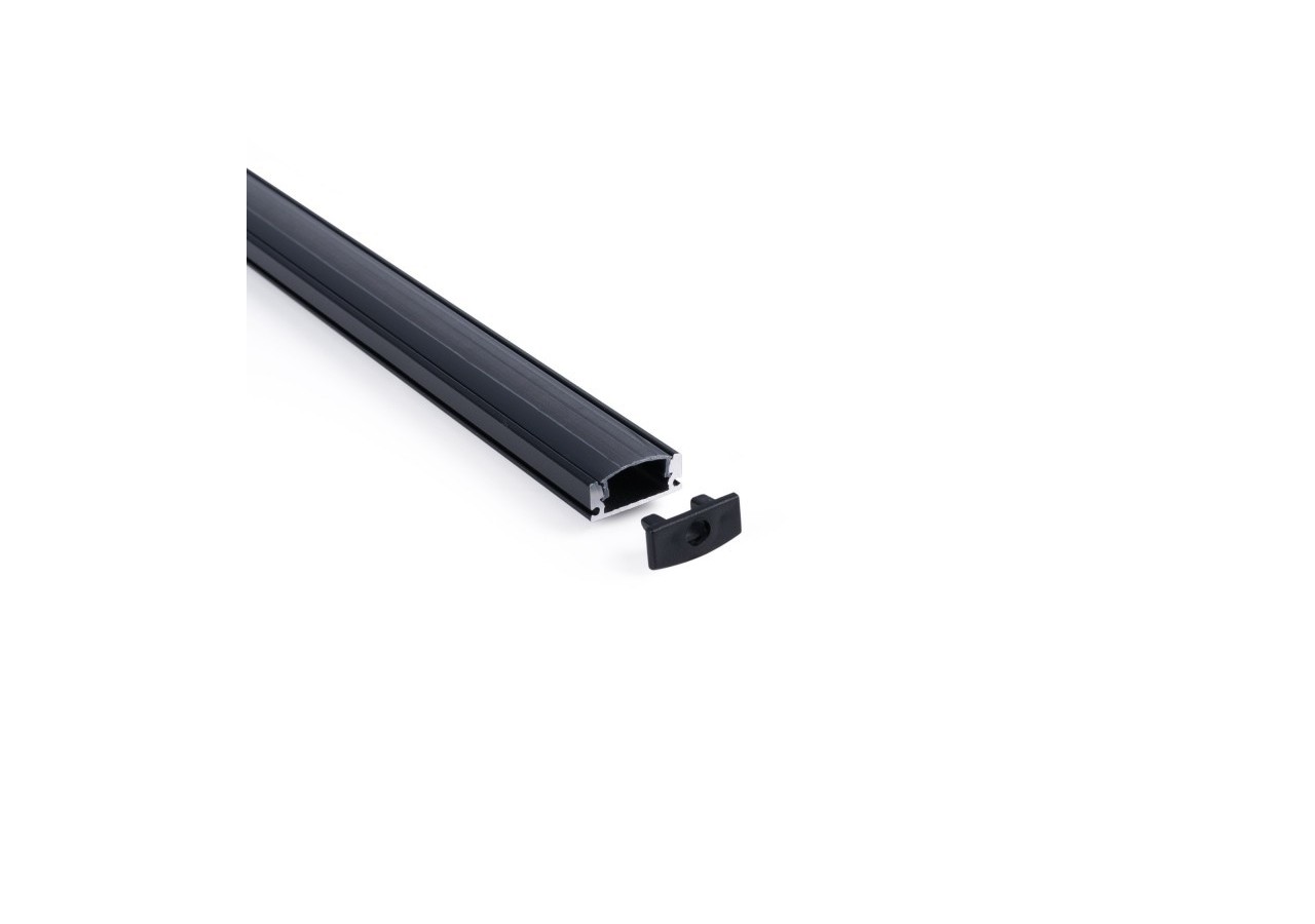 Profilé de surface en aluminium avec diffuseur-Kit complet-17x8mm-Ruban LED jusqu'à 12 mm-2m - BXT-164-N - Barcelona LED