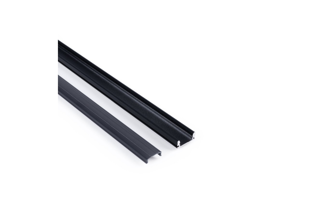 Profilé de surface en aluminium avec diffuseur-Kit complet-17x8mm-Ruban LED jusqu'à 12 mm-2m - BXT-164-N - Barcelona LED