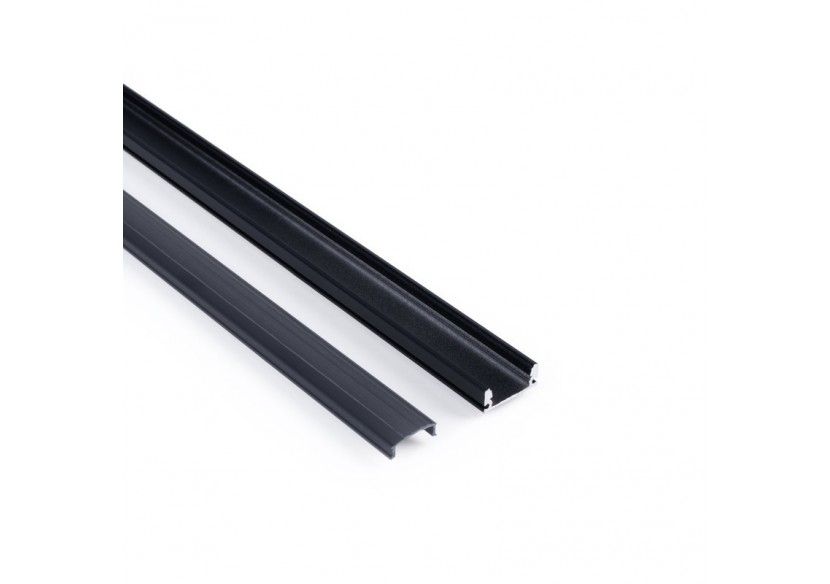 Profilé de surface en aluminium avec diffuseur-Kit complet-17x8mm-Ruban LED jusqu'à 12 mm-2m - BXT-164-N - Barcelona LED