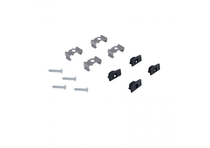 Profilé de surface en aluminium avec diffuseur-Kit complet-17x8mm-Ruban LED jusqu'à 12 mm-2m - BXT-164-N - Barcelona LED