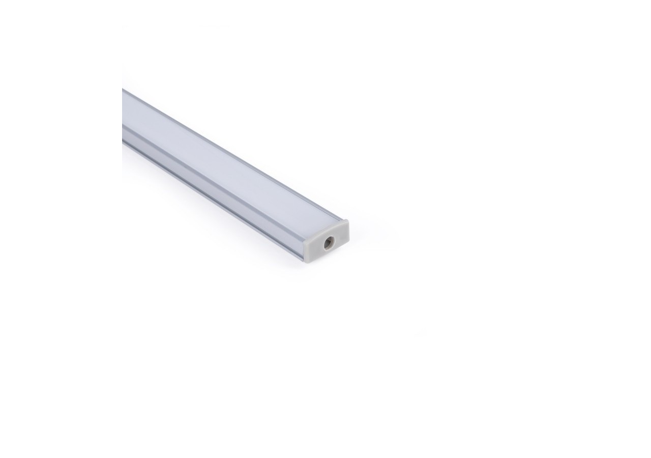 Profilé de surface en aluminium avec diffuseur-Kit complet-17x8mm-Ruban LED jusqu'à 12 mm-2m - BXT-164-P - Barcelona LED