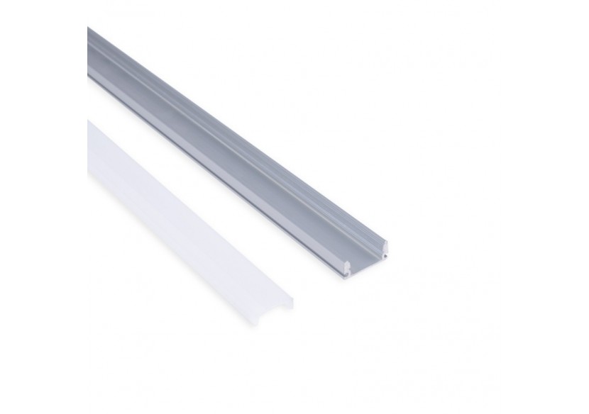 Profilé de surface en aluminium avec diffuseur-Kit complet-17x8mm-Ruban LED jusqu'à 12 mm-2m - BXT-164-P - Barcelona LED