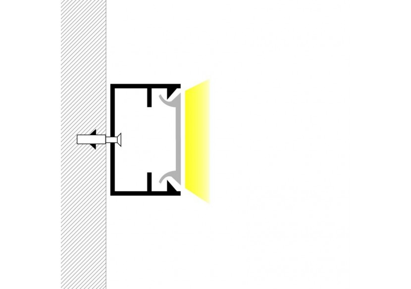 Profilé de surface en aluminium avec diffuseur-Kit complet-17x8mm-Ruban LED jusqu'à 12 mm-2m - BXT-164-P - Barcelona LED