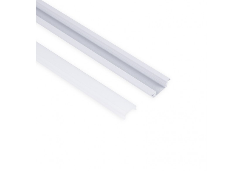 Profilé encastré en aluminium-Kit complet-24,5 x 7mm-Ruban LED jusqu'à 12 mm-2m - BXT-163-B - Barcelona LED