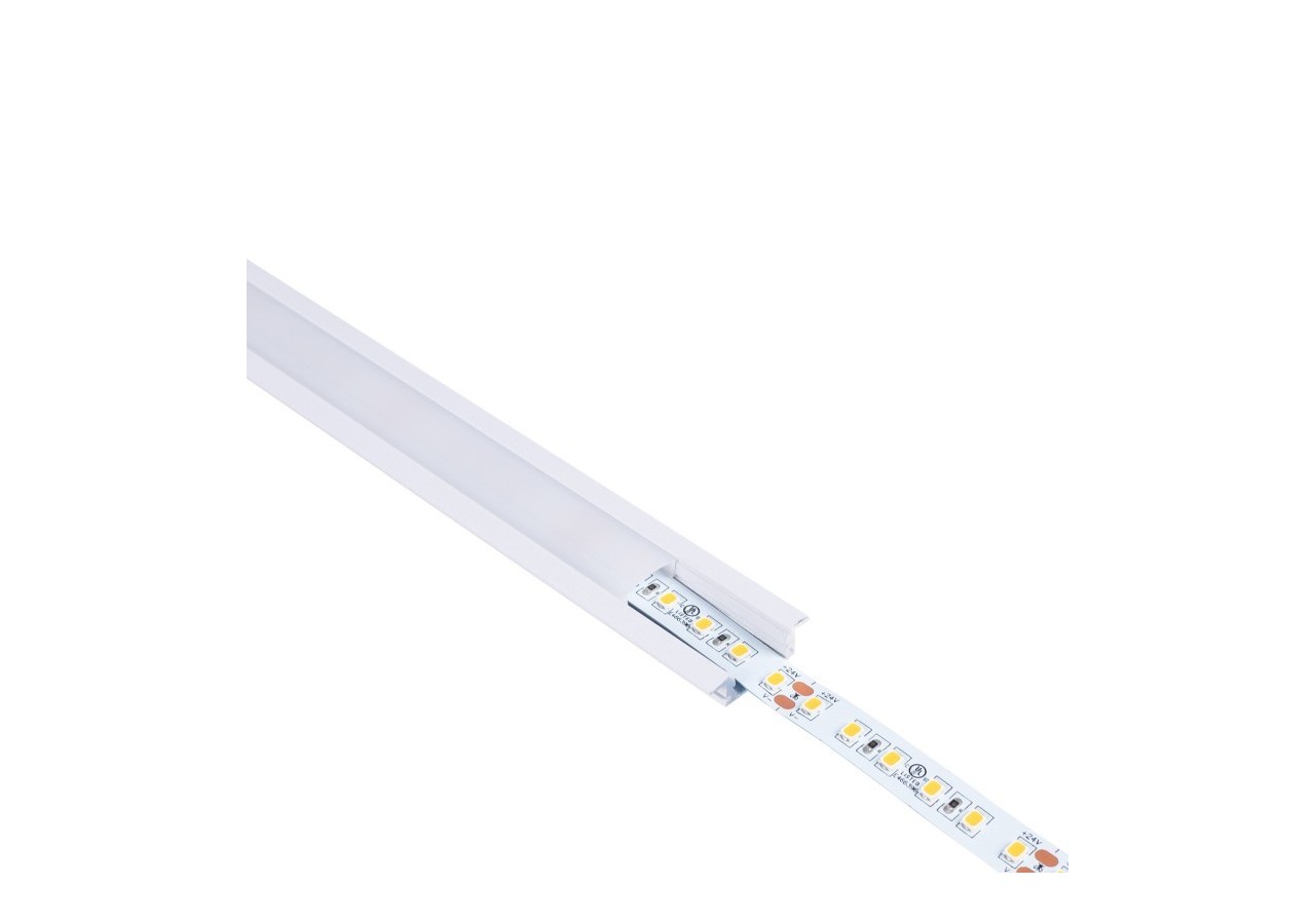 Profilé encastré en aluminium-Kit complet-24,5 x 7mm-Ruban LED jusqu'à 12 mm-2m - BXT-163-B - Barcelona LED