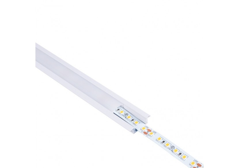 Profilé encastré en aluminium-Kit complet-24,5 x 7mm-Ruban LED jusqu'à 12 mm-2m - BXT-163-B - Barcelona LED