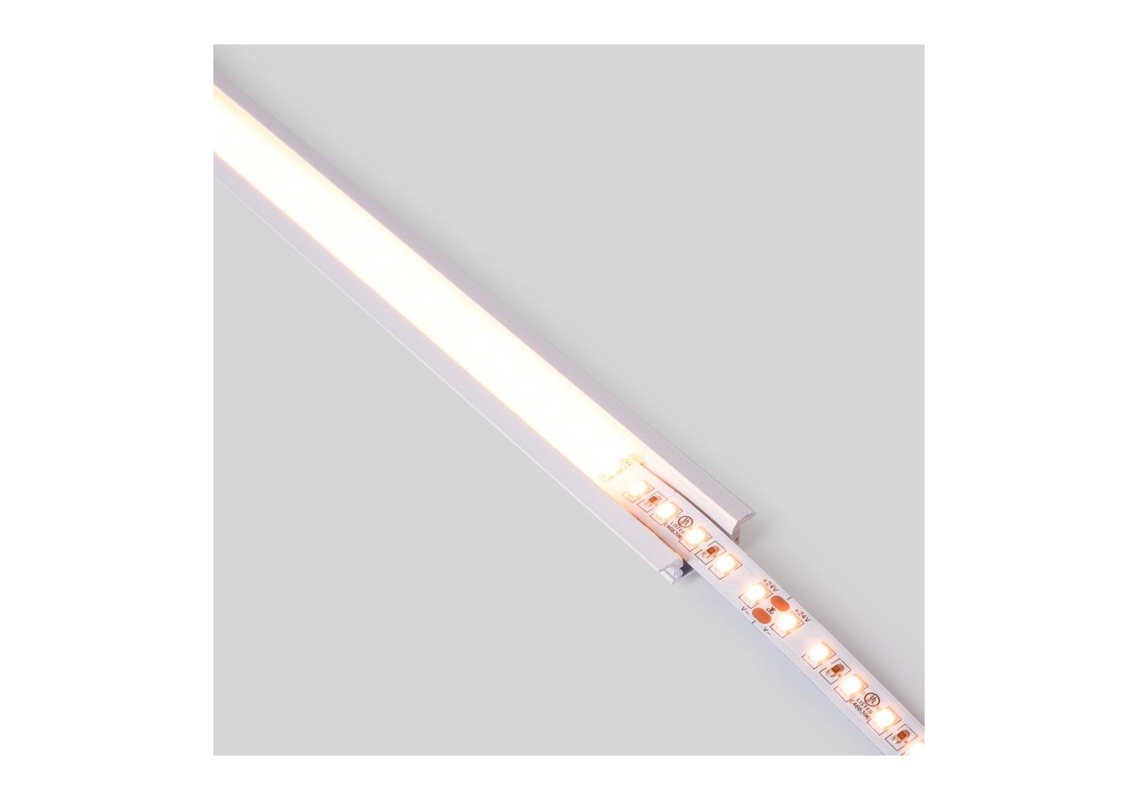 Profilé encastré en aluminium-Kit complet-24,5 x 7mm-Ruban LED jusqu'à 12 mm-2m - BXT-163-B - Barcelona LED