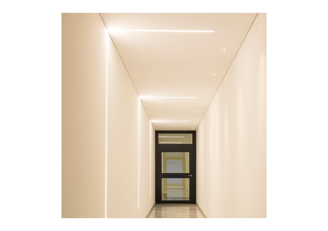 Profilé encastré en aluminium-Kit complet-24,5 x 7mm-Ruban LED jusqu'à 12 mm-2m - BXT-163-B - Barcelona LED