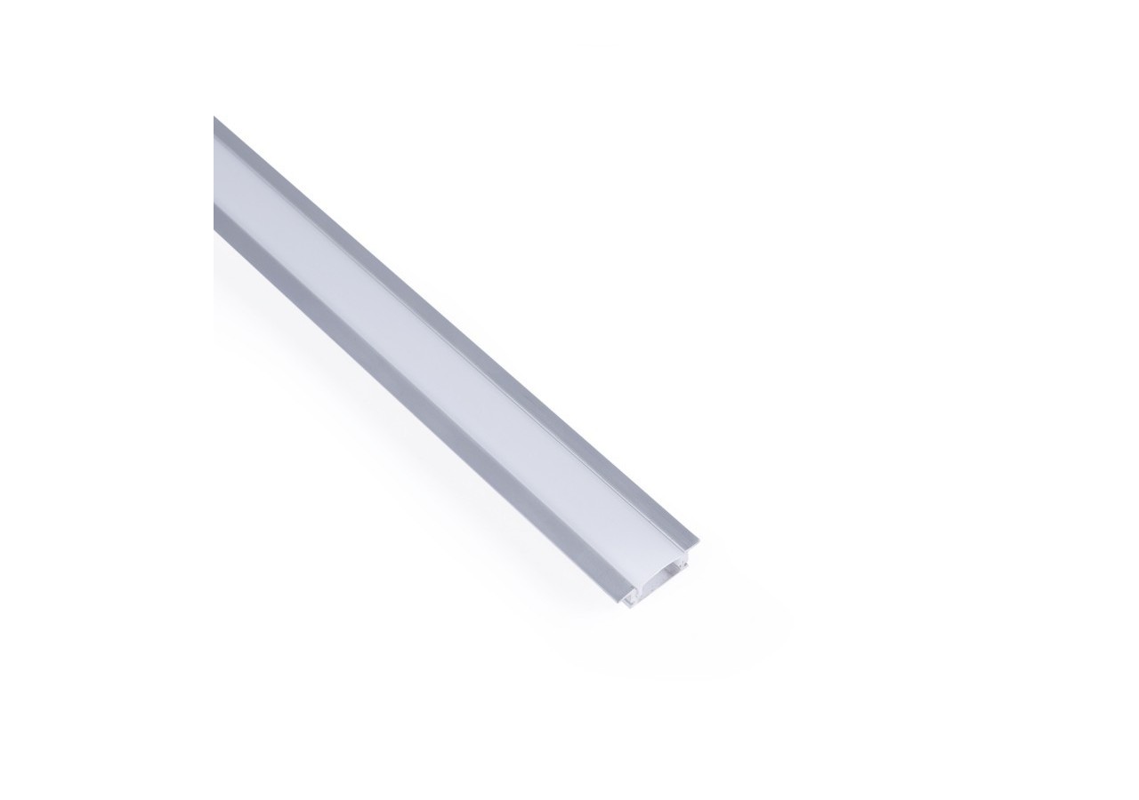 Profilé encastré en aluminium-Kit complet-24,5 x 7mm-Ruban LED jusqu'à 12 mm-2m - BXT-163-P - Barcelona LED