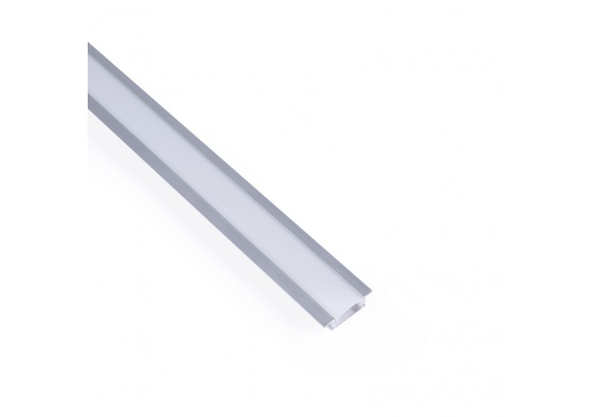 Profilé encastré en aluminium-Kit complet-24,5 x 7mm-Ruban LED jusqu'à 12 mm-2m - BXT-163-P - Barcelona LED