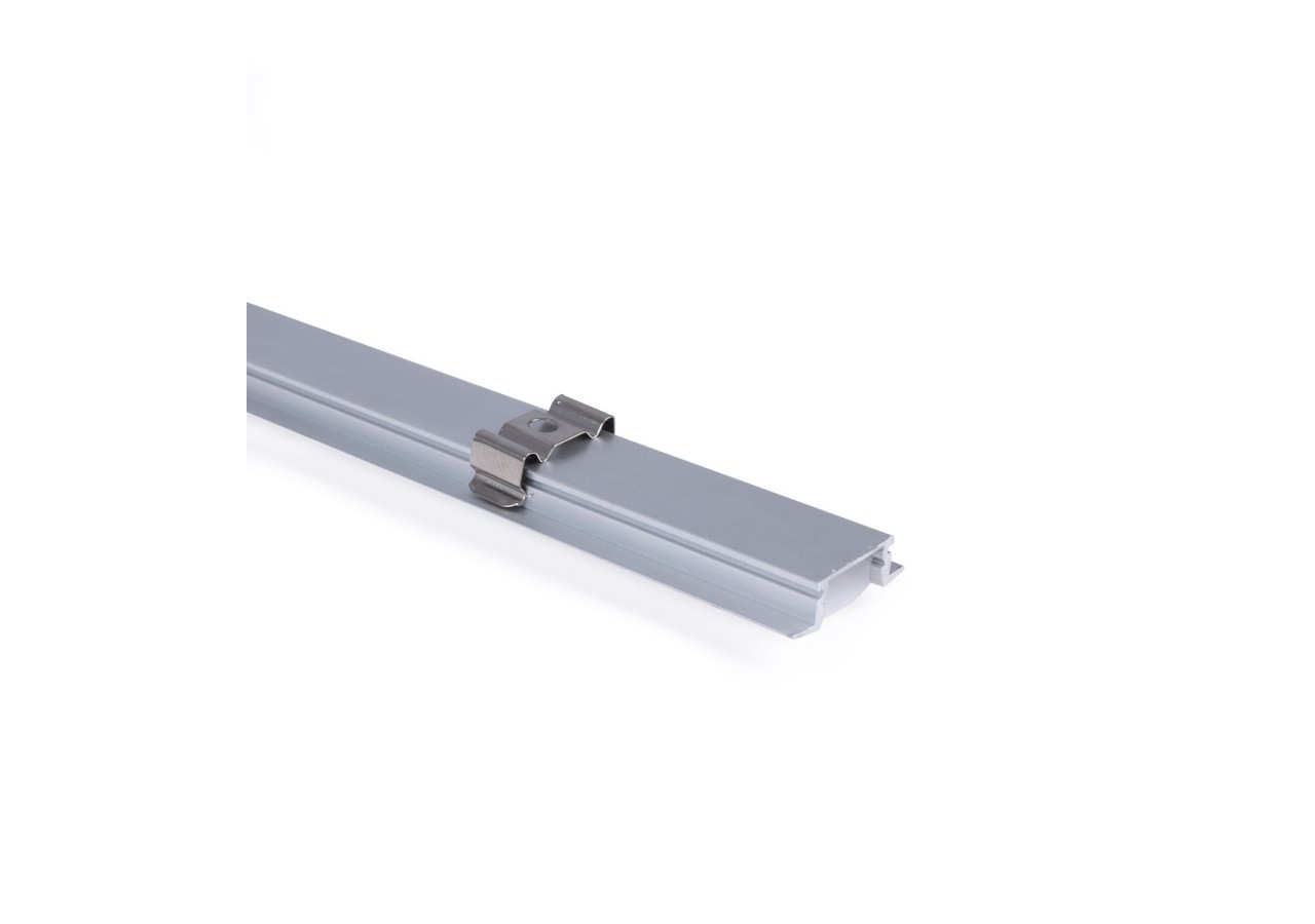 Profilé encastré en aluminium-Kit complet-24,5 x 7mm-Ruban LED jusqu'à 12 mm-2m - BXT-163-P - Barcelona LED