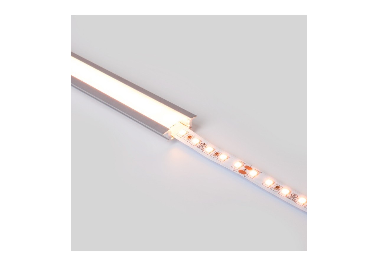 Profilé encastré en aluminium-Kit complet-24,5 x 7mm-Ruban LED jusqu'à 12 mm-2m - BXT-163-P - Barcelona LED