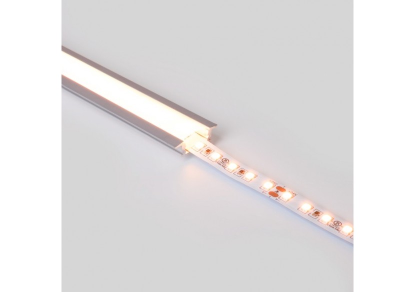 Profilé encastré en aluminium-Kit complet-24,5 x 7mm-Ruban LED jusqu'à 12 mm-2m - BXT-163-P - Barcelona LED