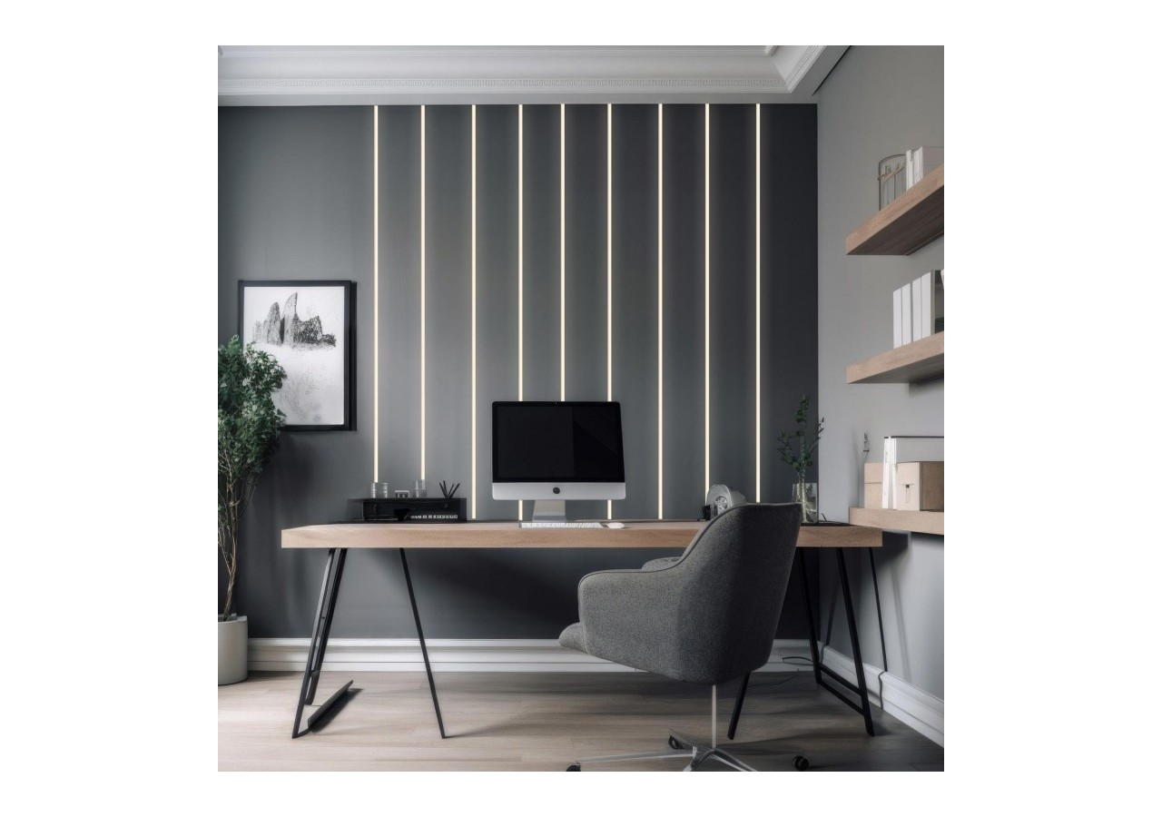 Profilé encastré en aluminium-Kit complet-24,5 x 7mm-Ruban LED jusqu'à 12 mm-2m - BXT-163-P - Barcelona LED