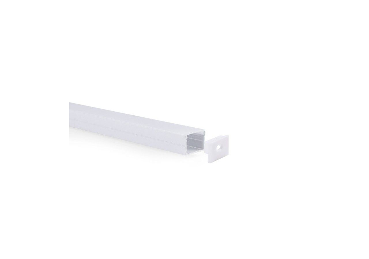 Profilé de surface en aluminium avec diffuseur-Kit complet-18 x13mm-Ruban LED jusqu'à 15 mm-2m - BXT-340-B - Barcelona LED