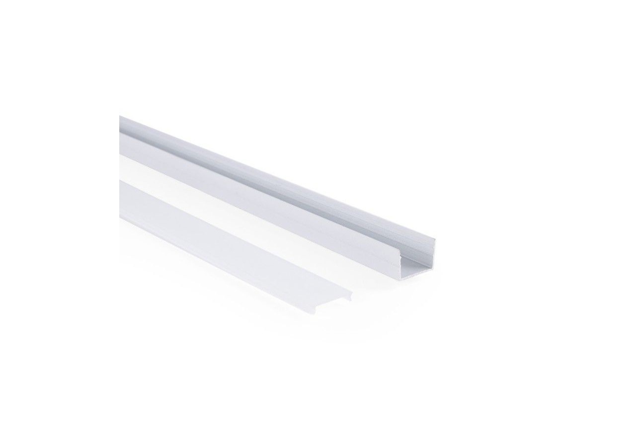 Profilé de surface en aluminium avec diffuseur-Kit complet-18 x13mm-Ruban LED jusqu'à 15 mm-2m - BXT-340-B - Barcelona LED