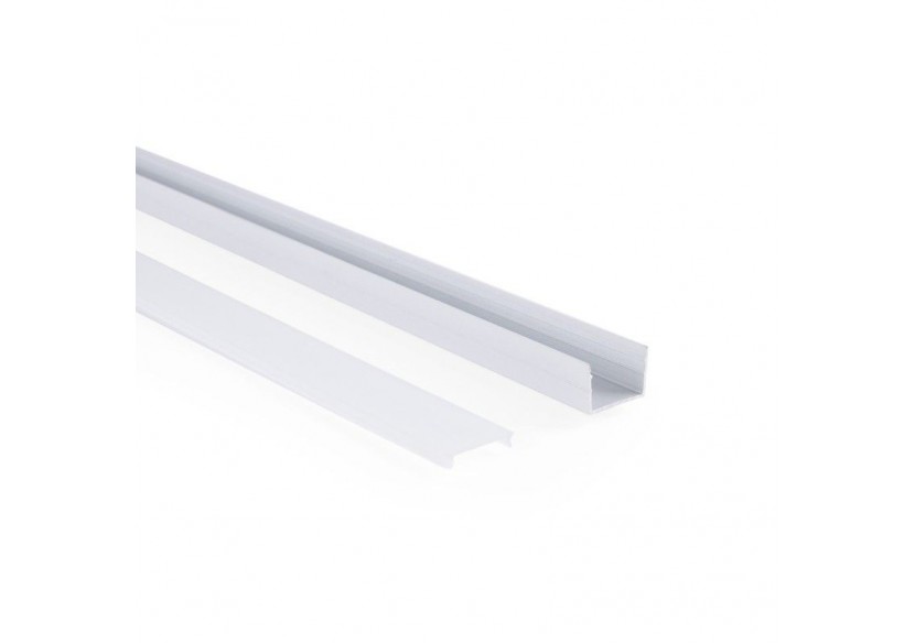 Profilé de surface en aluminium avec diffuseur-Kit complet-18 x13mm-Ruban LED jusqu'à 15 mm-2m - BXT-340-B - Barcelona LED