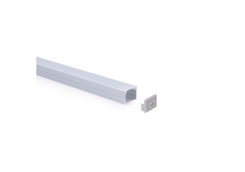 Profilé de surface en aluminium avec diffuseur-Kit complet-18 x13mm-Ruban LED jusqu'à 15 mm-2m - BXT-340-P - Barcelona LED