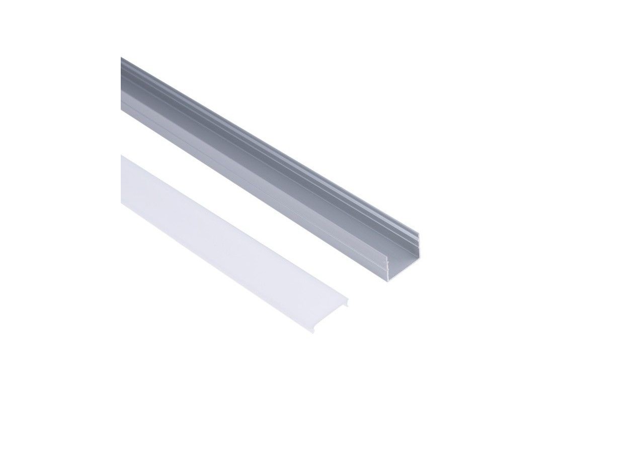 Profilé de surface en aluminium avec diffuseur-Kit complet-18 x13mm-Ruban LED jusqu'à 15 mm-2m - BXT-340-P - Barcelona LED