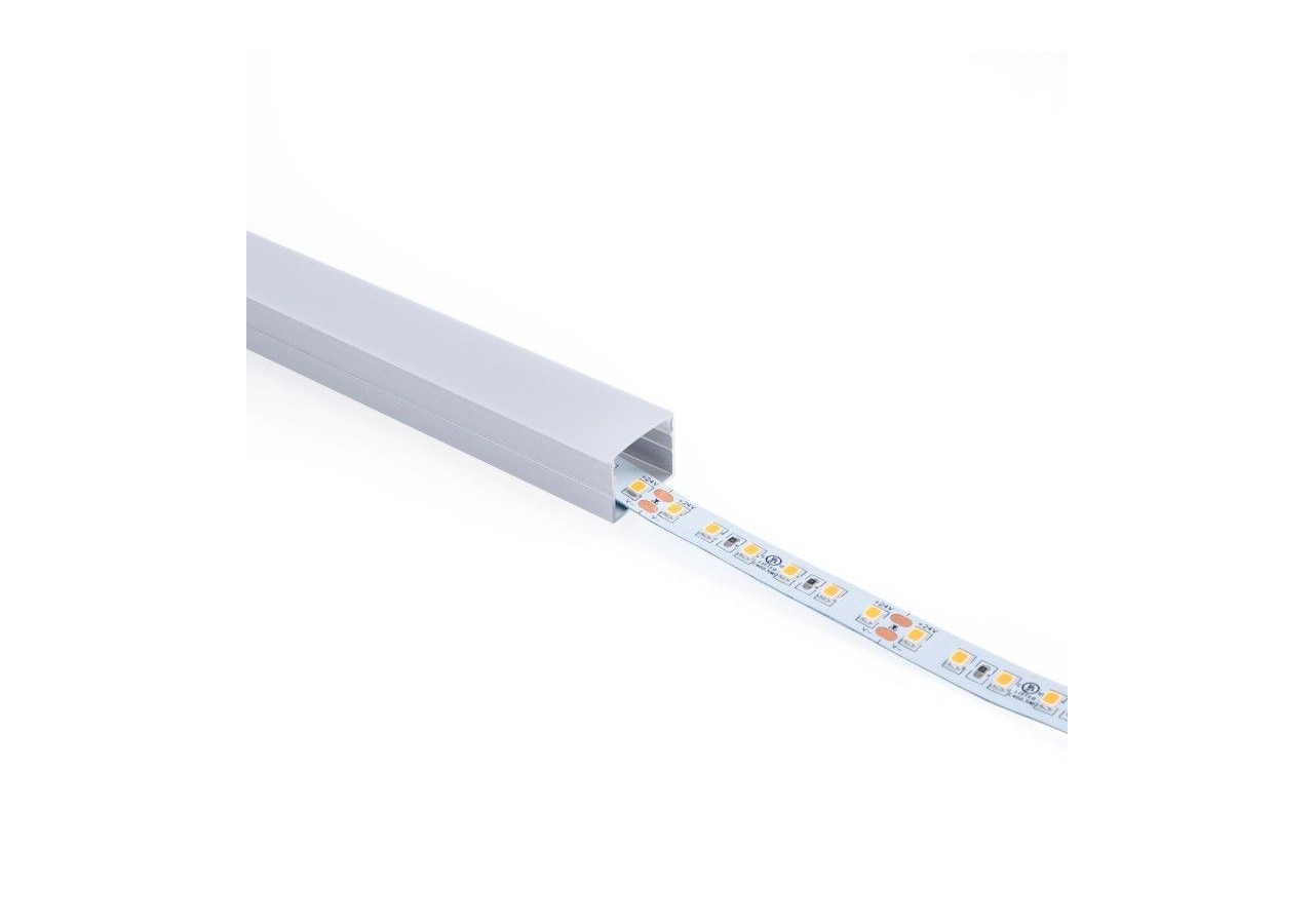 Profilé de surface en aluminium avec diffuseur-Kit complet-18 x13mm-Ruban LED jusqu'à 15 mm-2m - BXT-340-P - Barcelona LED