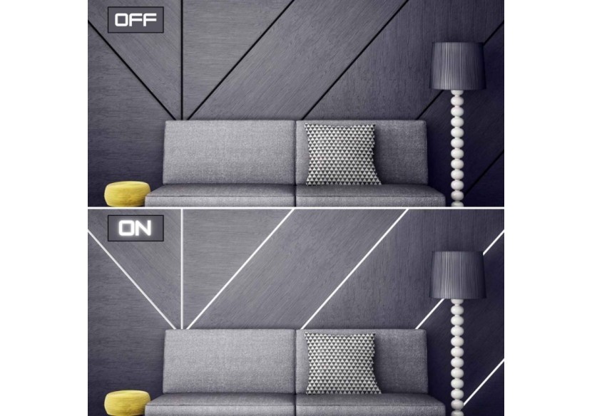 Profilé encastré en aluminium-Kit complet-25 x 14,5mm-Ruban LED jusqu'à 12 mm-2m - BXT-394-N - Barcelona LED