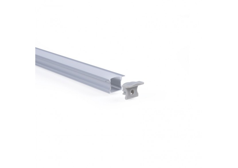 Profilé encastré en aluminium-Kit complet-25 x 14,5mm-Ruban LED jusqu'à 12 mm-2m - BXT-394-P - Barcelona LED