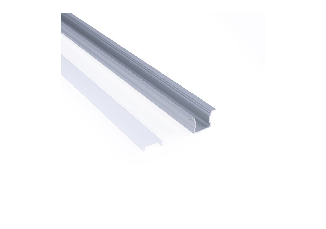 Profilé encastré en aluminium-Kit complet-25 x 14,5mm-Ruban LED jusqu'à 12 mm-2m - BXT-394-P - Barcelona LED