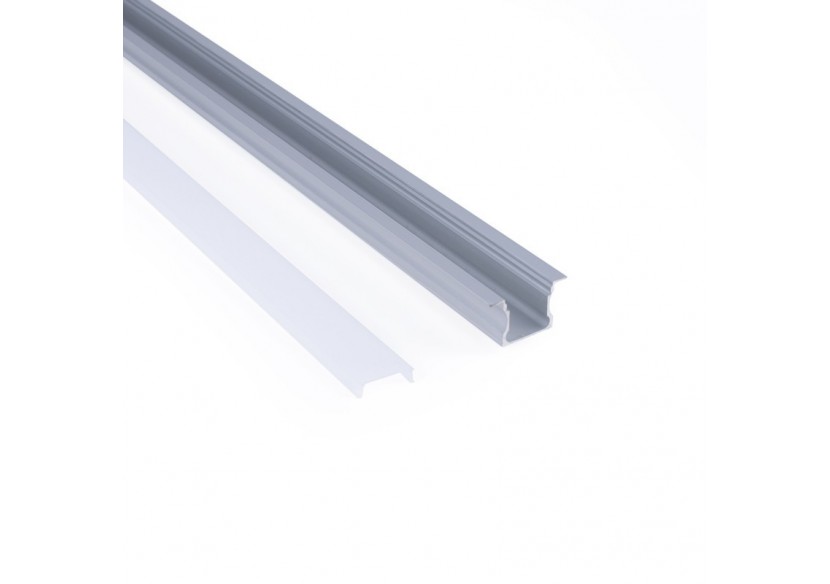 Profilé encastré en aluminium-Kit complet-25 x 14,5mm-Ruban LED jusqu'à 12 mm-2m - BXT-394-P - Barcelona LED