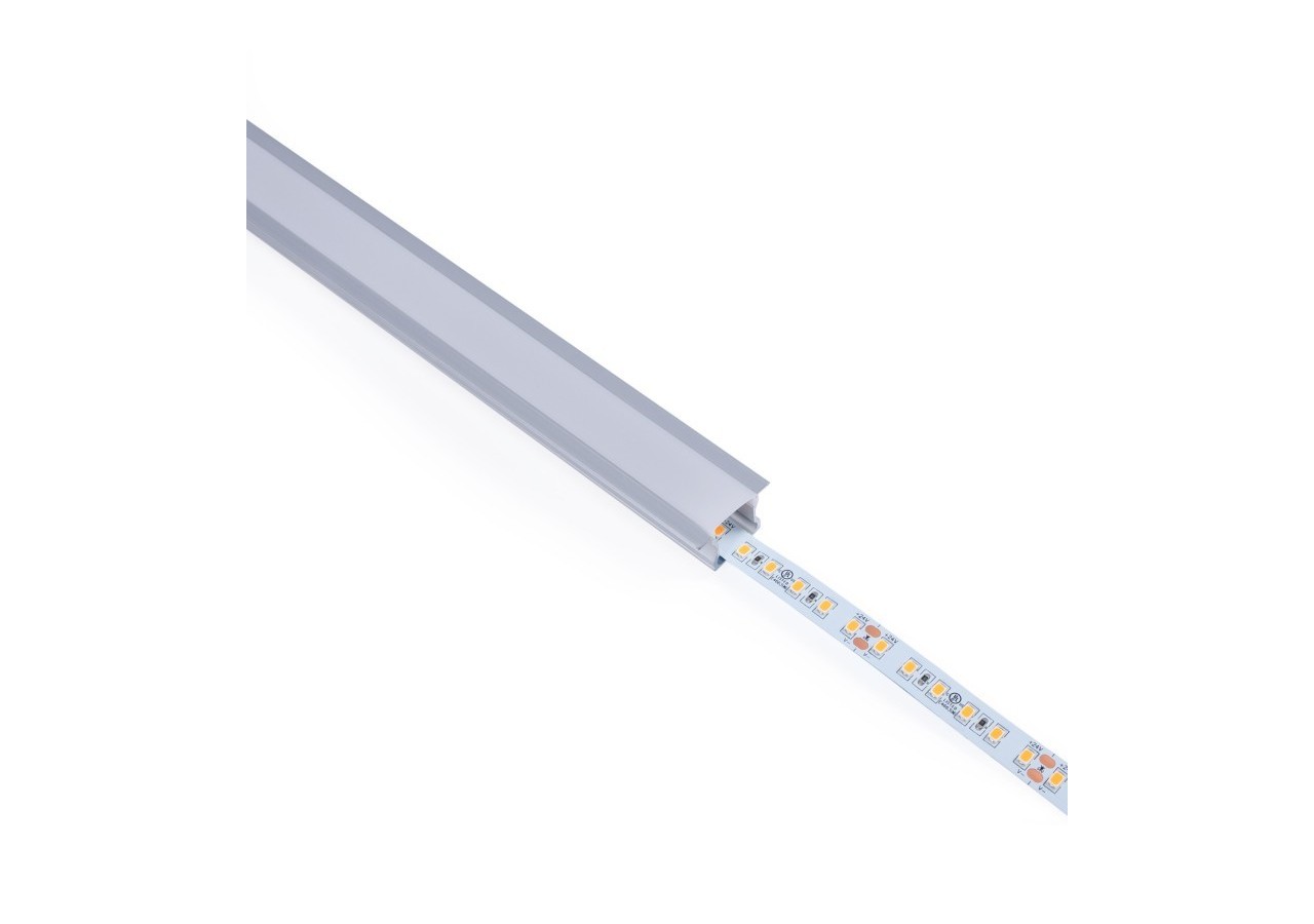 Profilé encastré en aluminium-Kit complet-25 x 14,5mm-Ruban LED jusqu'à 12 mm-2m - BXT-394-P - Barcelona LED