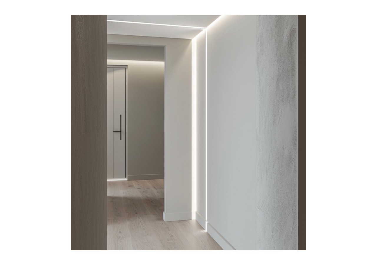 Profilé d'angle en aluminium avec diffuseur-Kit complet-20x20mm -Ruban LED jusqu'à 10mm-2m - BXT-632-B - Barcelona LED