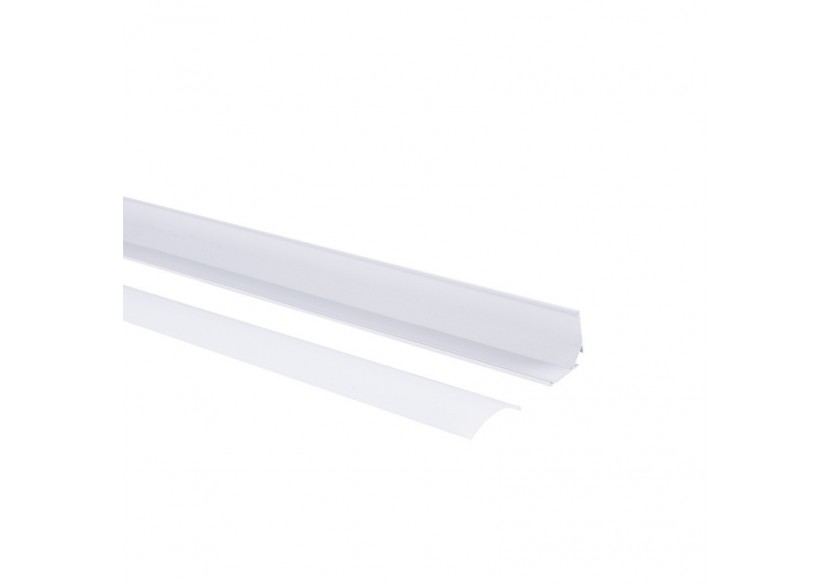 Profilé d'angle en aluminium avec diffuseur-Kit complet-20x20mm -Ruban LED jusqu'à 10mm-2m - BXT-632-B - Barcelona LED