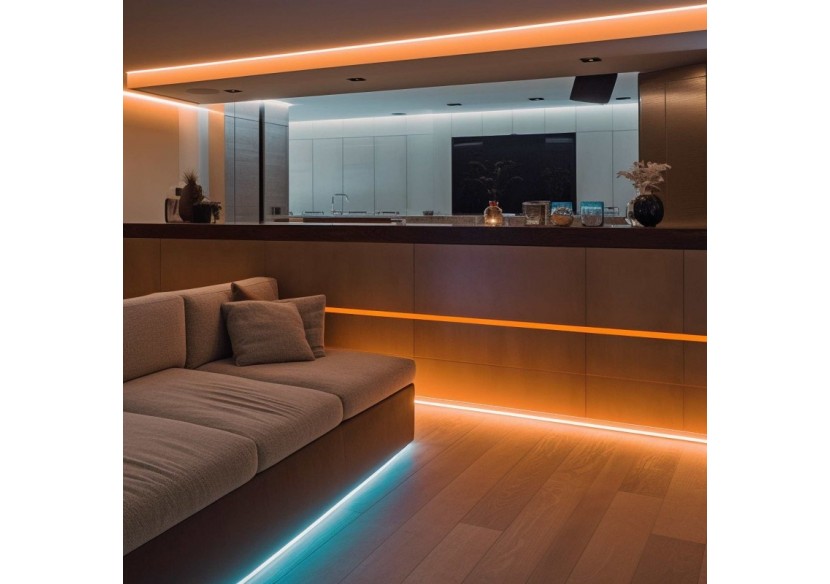 Profilé d'angle en aluminium avec diffuseur-Kit complet-20x20mm -Ruban LED jusqu'à 10mm-2m - BXT-632-P - Barcelona LED