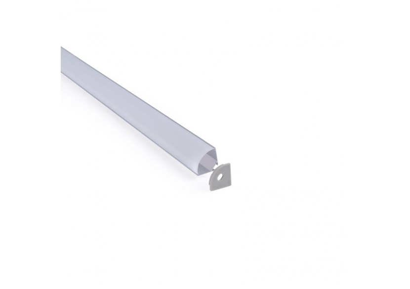 Profilé d'angle en aluminium avec diffuseur-Kit complet-20x20mm -Ruban LED jusqu'à 10mm-2m - BXT-632-P - Barcelona LED