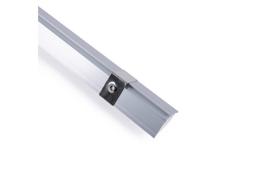 Profilé d'angle en aluminium avec diffuseur-Kit complet-20x20mm -Ruban LED jusqu'à 10mm-2m - BXT-632-P - Barcelona LED