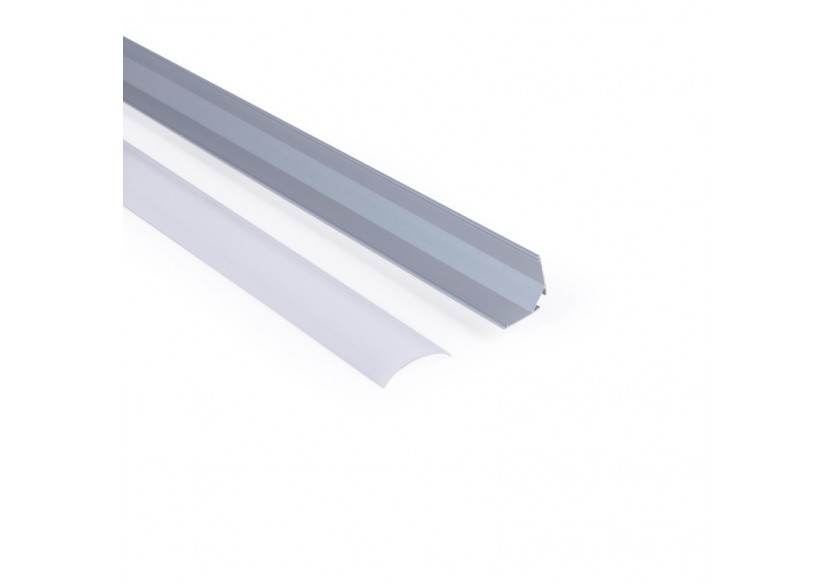 Profilé d'angle en aluminium avec diffuseur-Kit complet-20x20mm -Ruban LED jusqu'à 10mm-2m - BXT-632-P - Barcelona LED