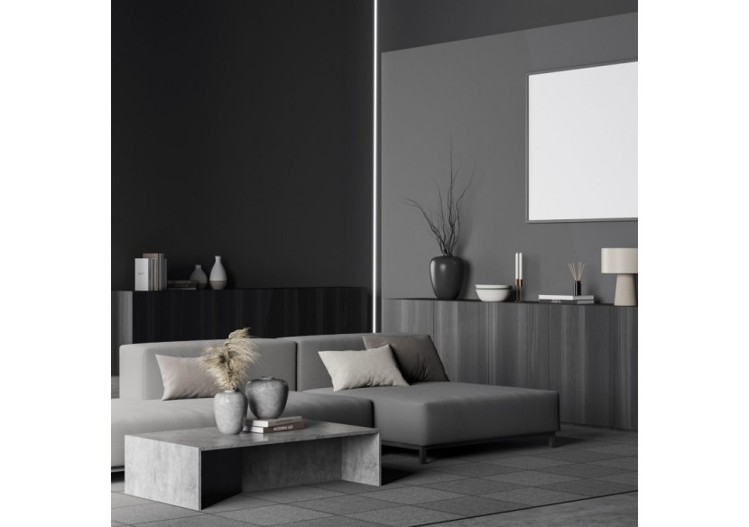 Profilé d'angle en aluminium avec diffuseur-Kit complet-20x20mm -Ruban LED jusqu'à 10mm-2m - BXT-632-P - Barcelona LED