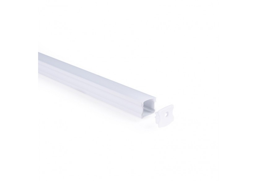 Profilé de surface en aluminium avec diffuseur-Kit complet-17,6 x 14,5mm-Ruban LED jusqu'à 12 mm-2m - BXT-393-B - Barcelona LED