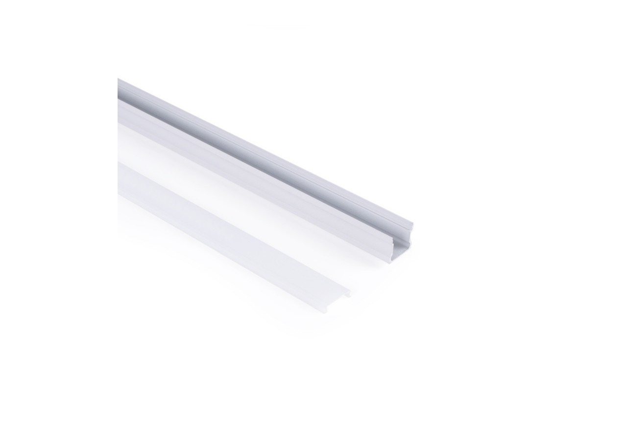 Profilé de surface en aluminium avec diffuseur-Kit complet-17,6 x 14,5mm-Ruban LED jusqu'à 12 mm-2m - BXT-393-B - Barcelona LED