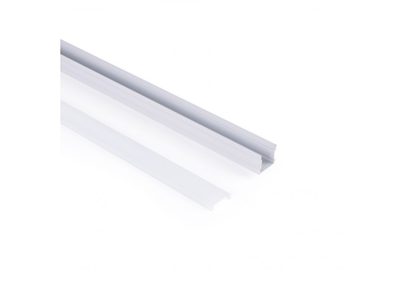 Profilé de surface en aluminium avec diffuseur-Kit complet-17,6 x 14,5mm-Ruban LED jusqu'à 12 mm-2m - BXT-393-B - Barcelona LED