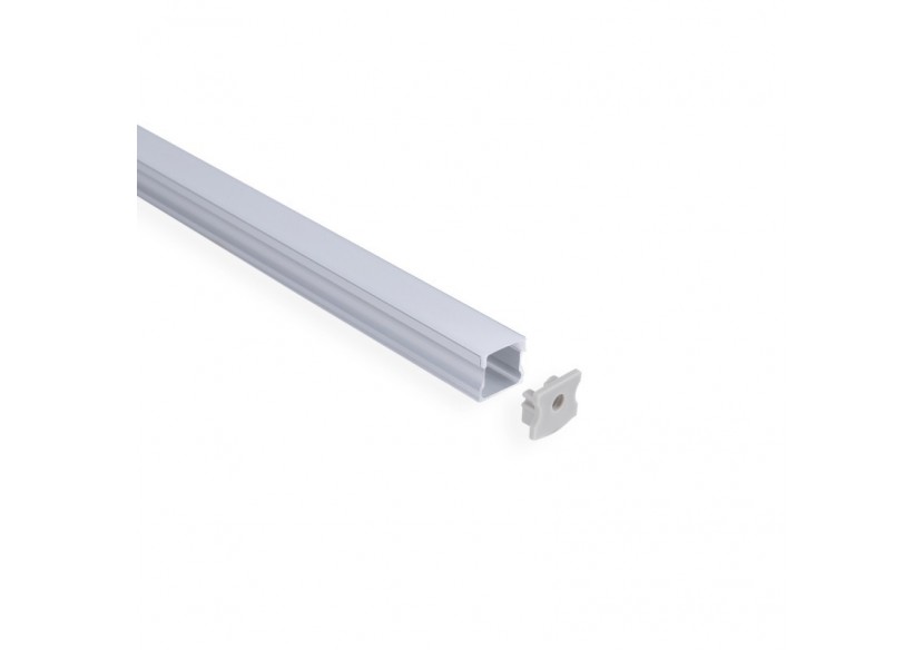 Profilé de surface en aluminium avec diffuseur-Kit complet-17,6 x 14,5mm-Ruban LED jusqu'à 12 mm-2m - BXT-393-P - Barcelona LED