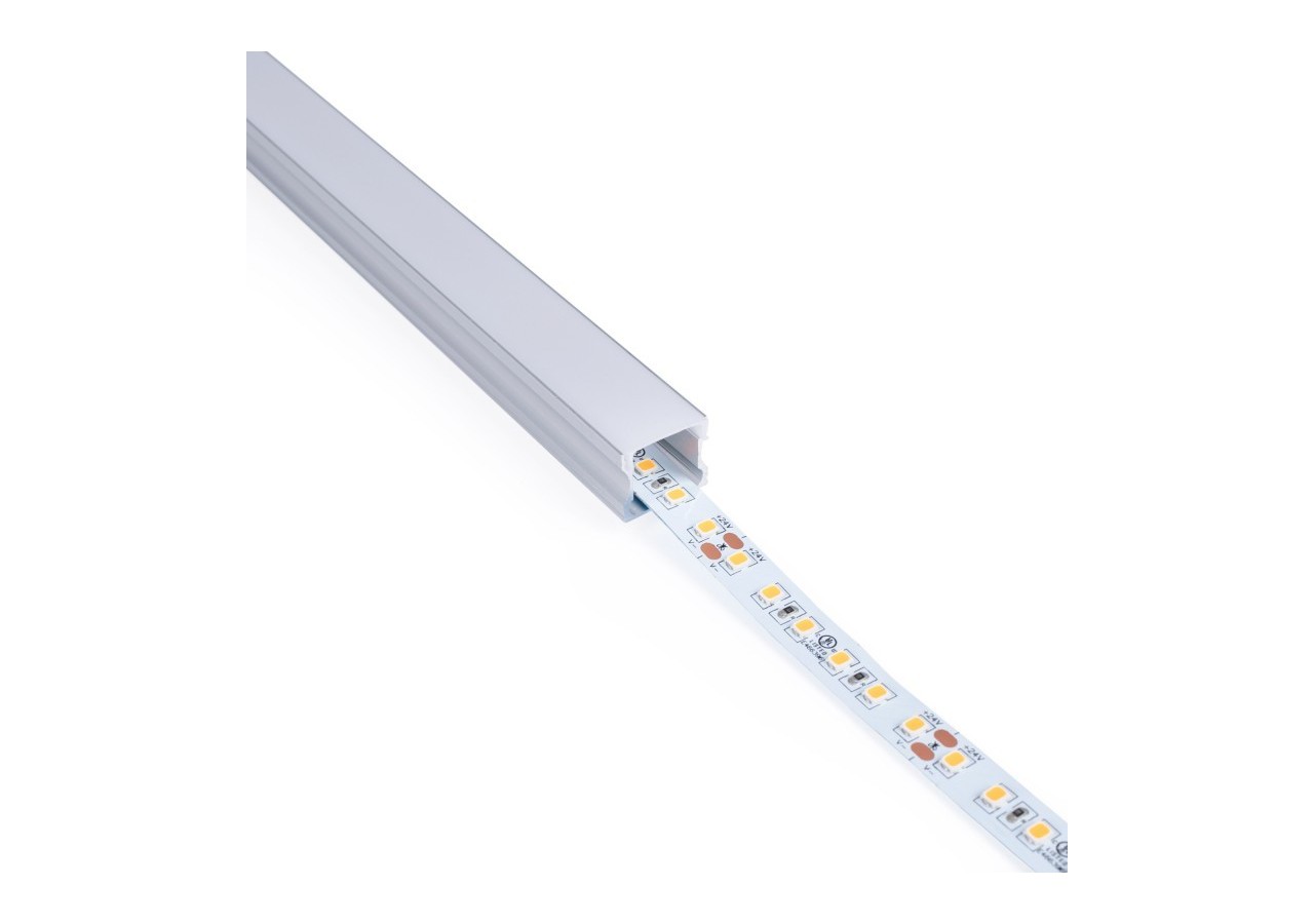 Profilé de surface en aluminium avec diffuseur-Kit complet-17,6 x 14,5mm-Ruban LED jusqu'à 12 mm-2m - BXT-393-P - Barcelona LED